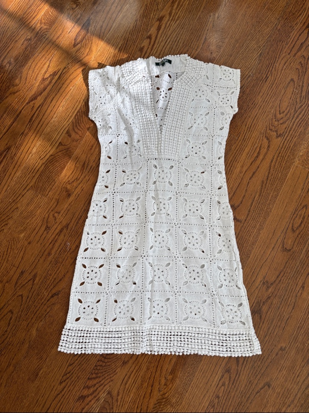 White Crochet Swim Coverup Dress